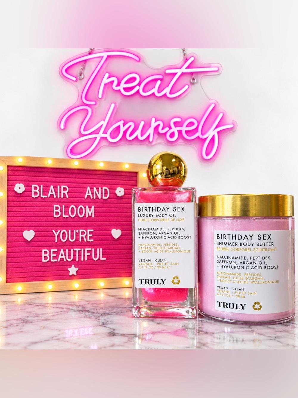 Truly Beauty Birthday Set Shimmer Body Butter & Luxury Body Oil Bundle